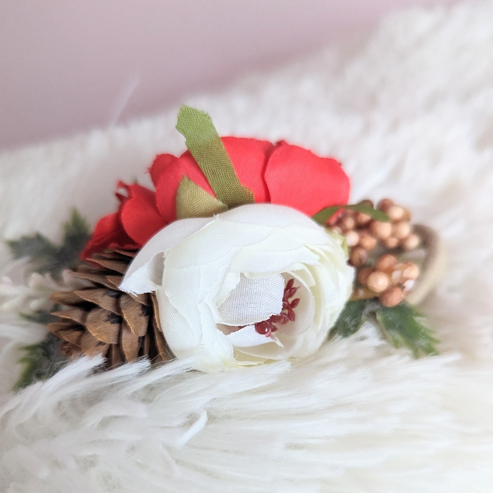 Christmas winter floral headband